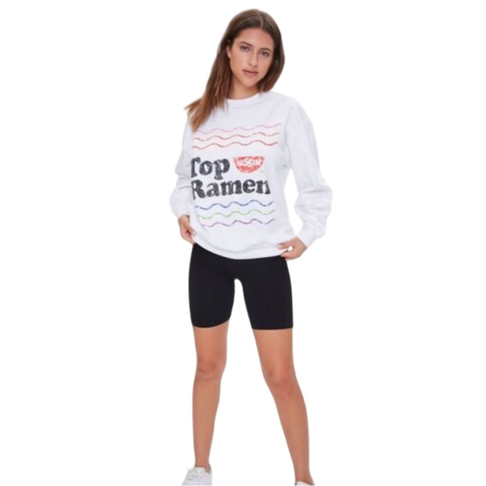 Top Ramen Logo Women's Medium/ Large White Pullover Sweater NWT
